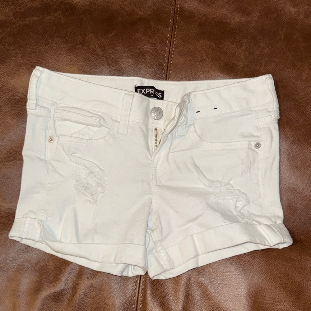 Express Women's White Denim Shorts